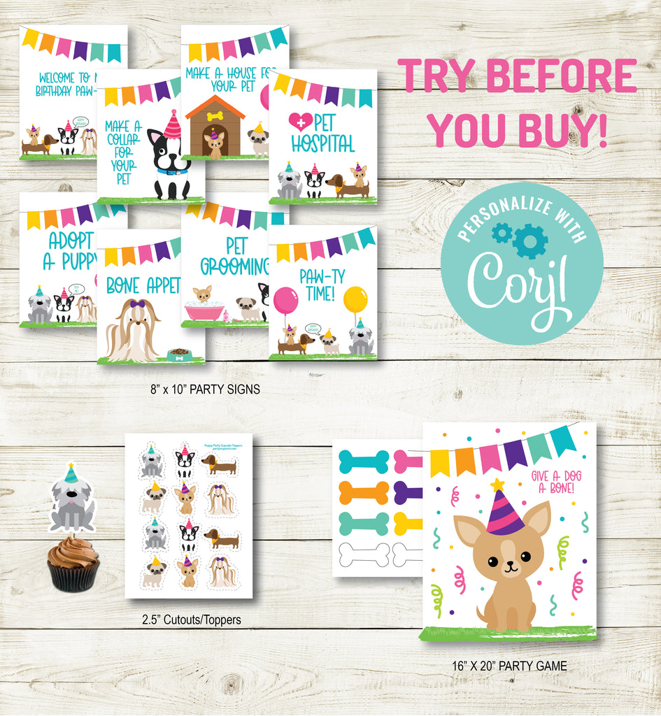 Puppy Party pack| Puppy Party| Editable