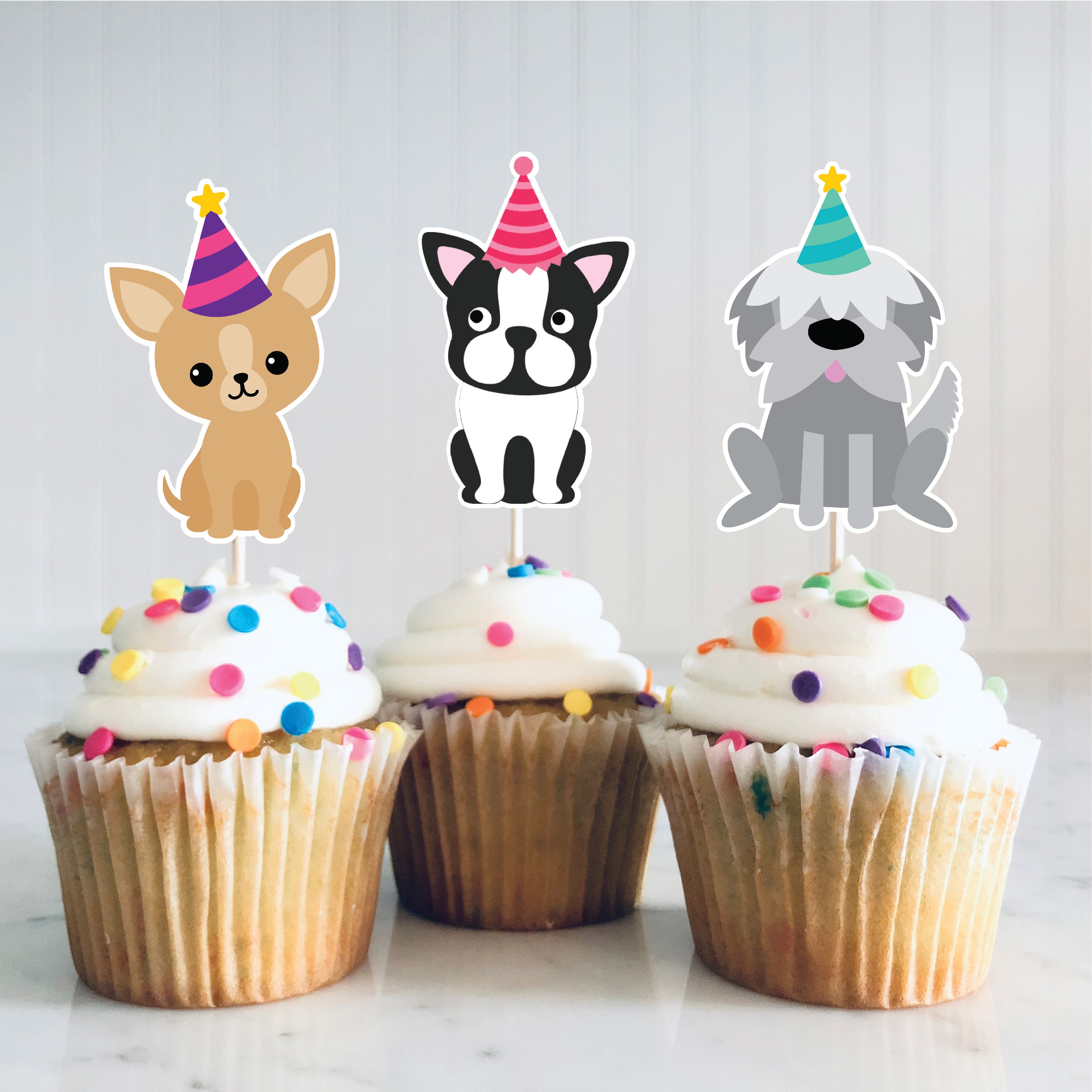 Cupcake Toppers Dog Cupcake Cake Puppy Cupcake Toppers| Puppy