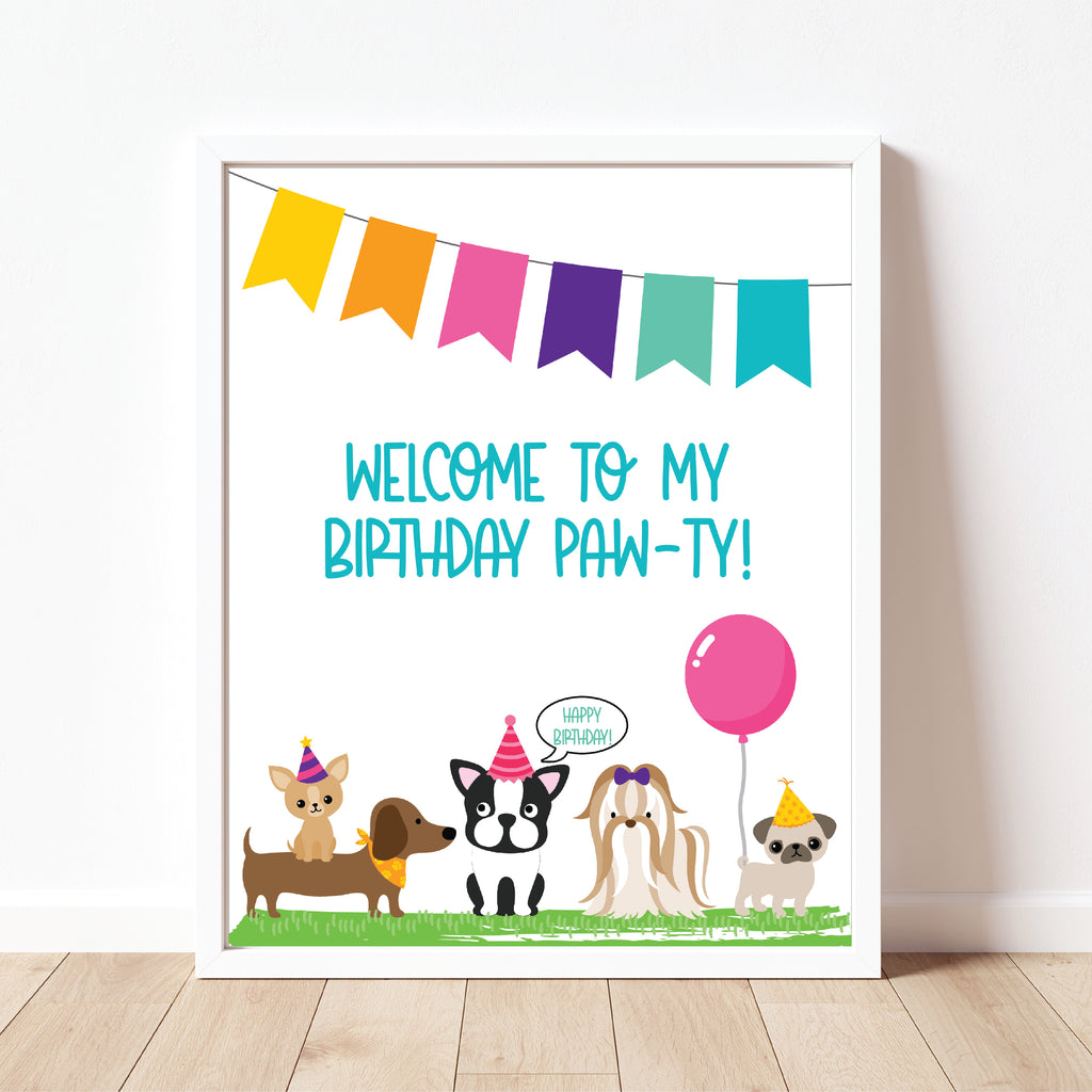 Welcome To My Party Sign| Puppy Party| Instant Download