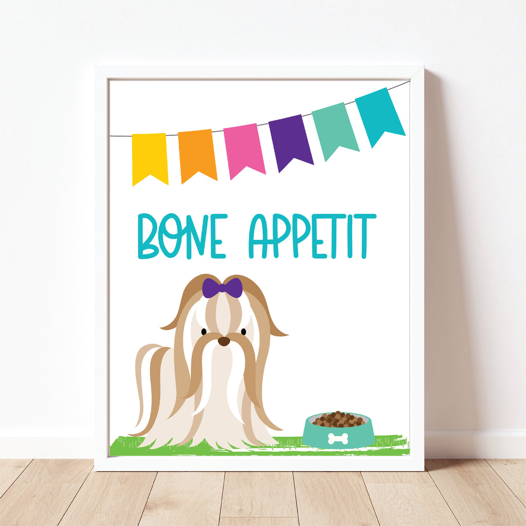Bone Appetit Sign| Puppy Party| Instant Download