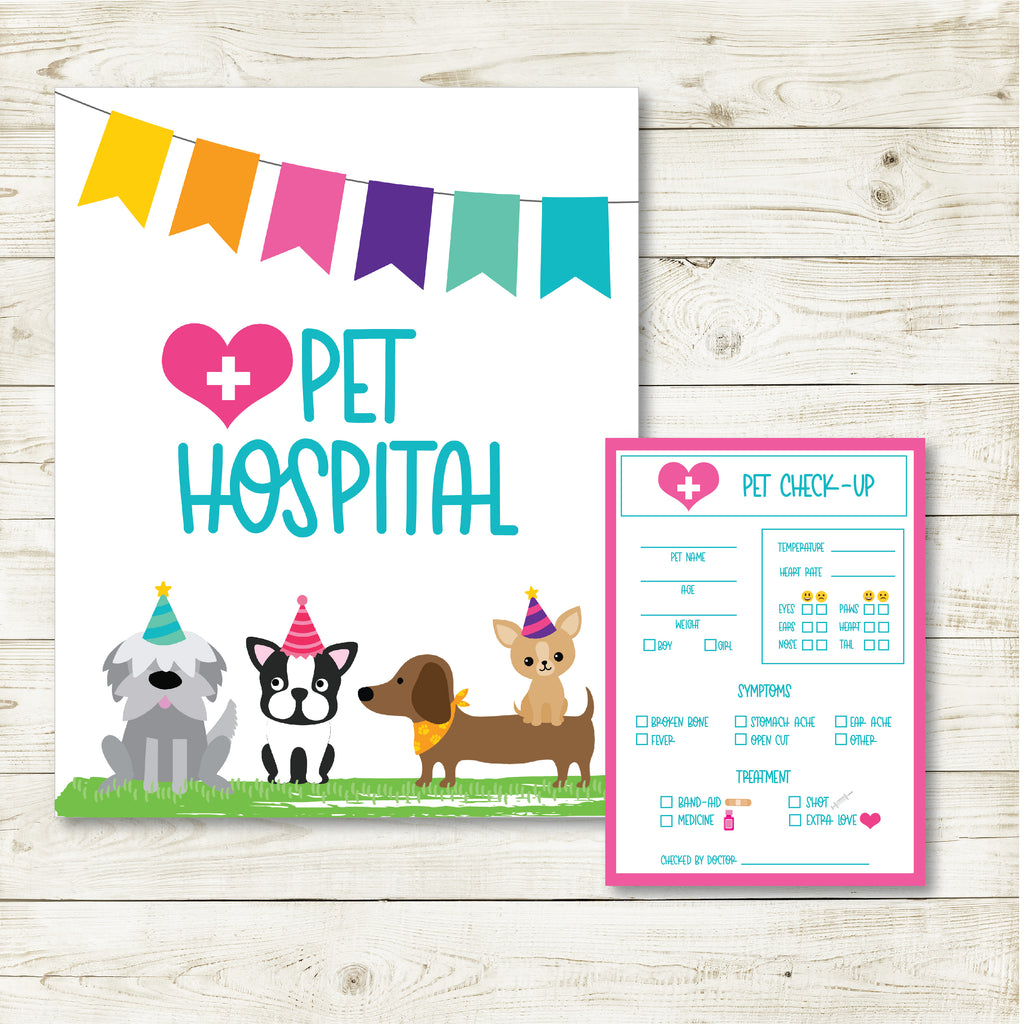 Pet Check Up And Sign| Puppy Party| Instant Download