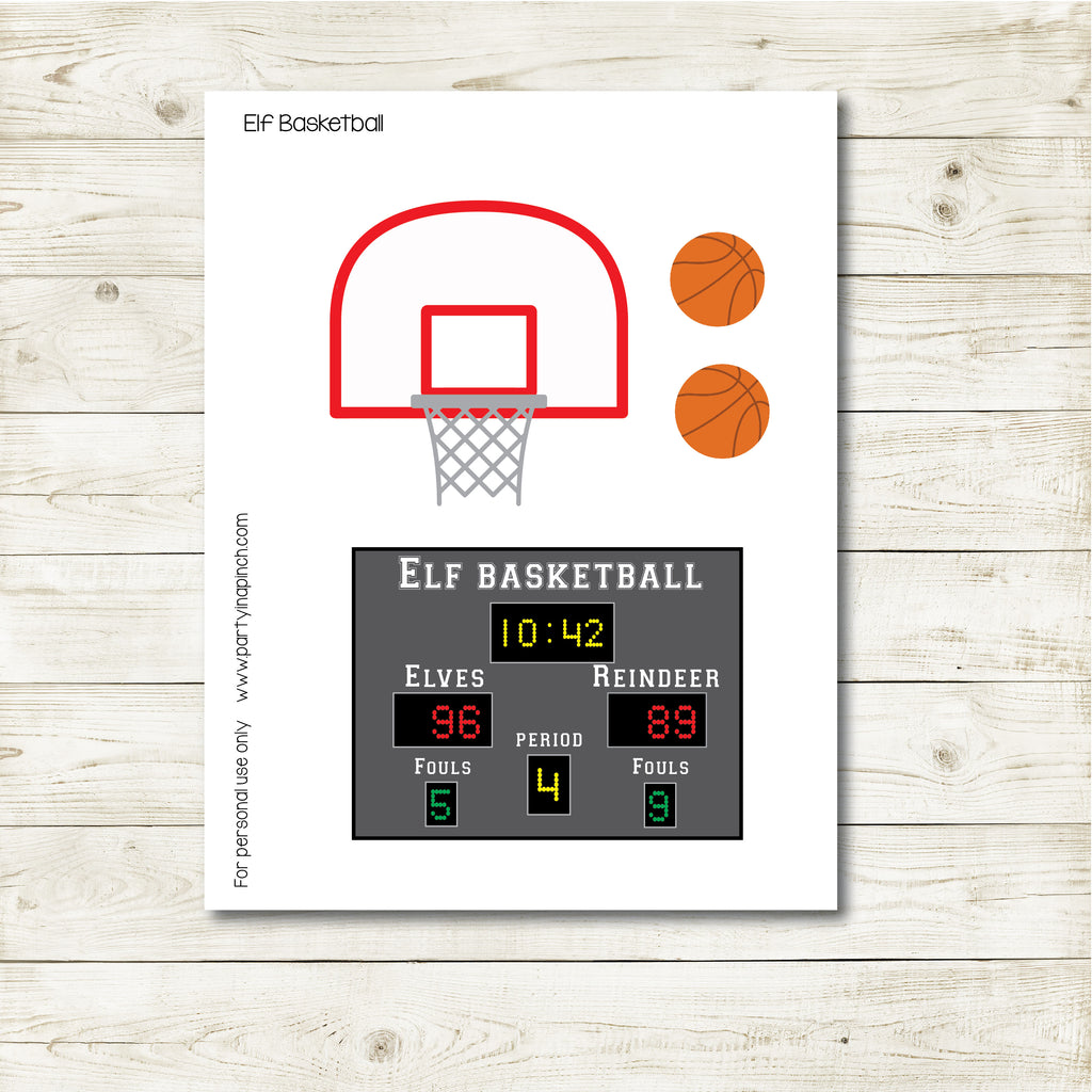 Christmas Elf Basketball Kit, Elf Printable, Instant Download