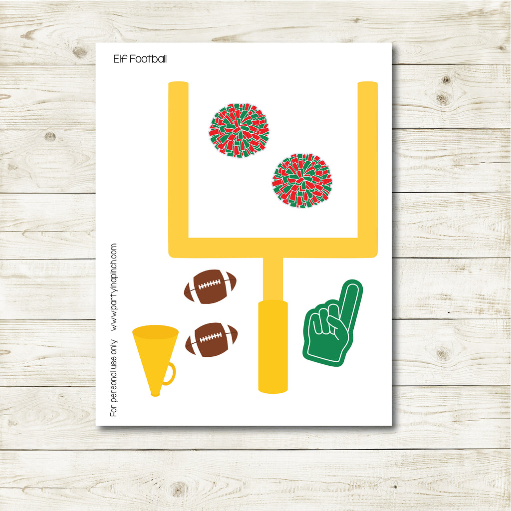 Christmas Elf Football Kit, Elf Printable, Instant Download