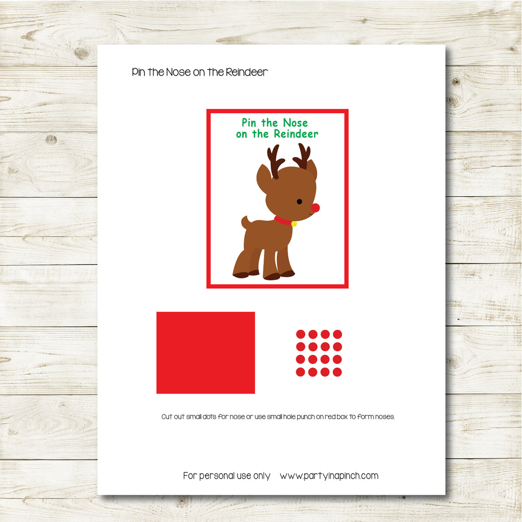 Christmas Elf Pin The Nose Game, Elf Printable, Instant Download