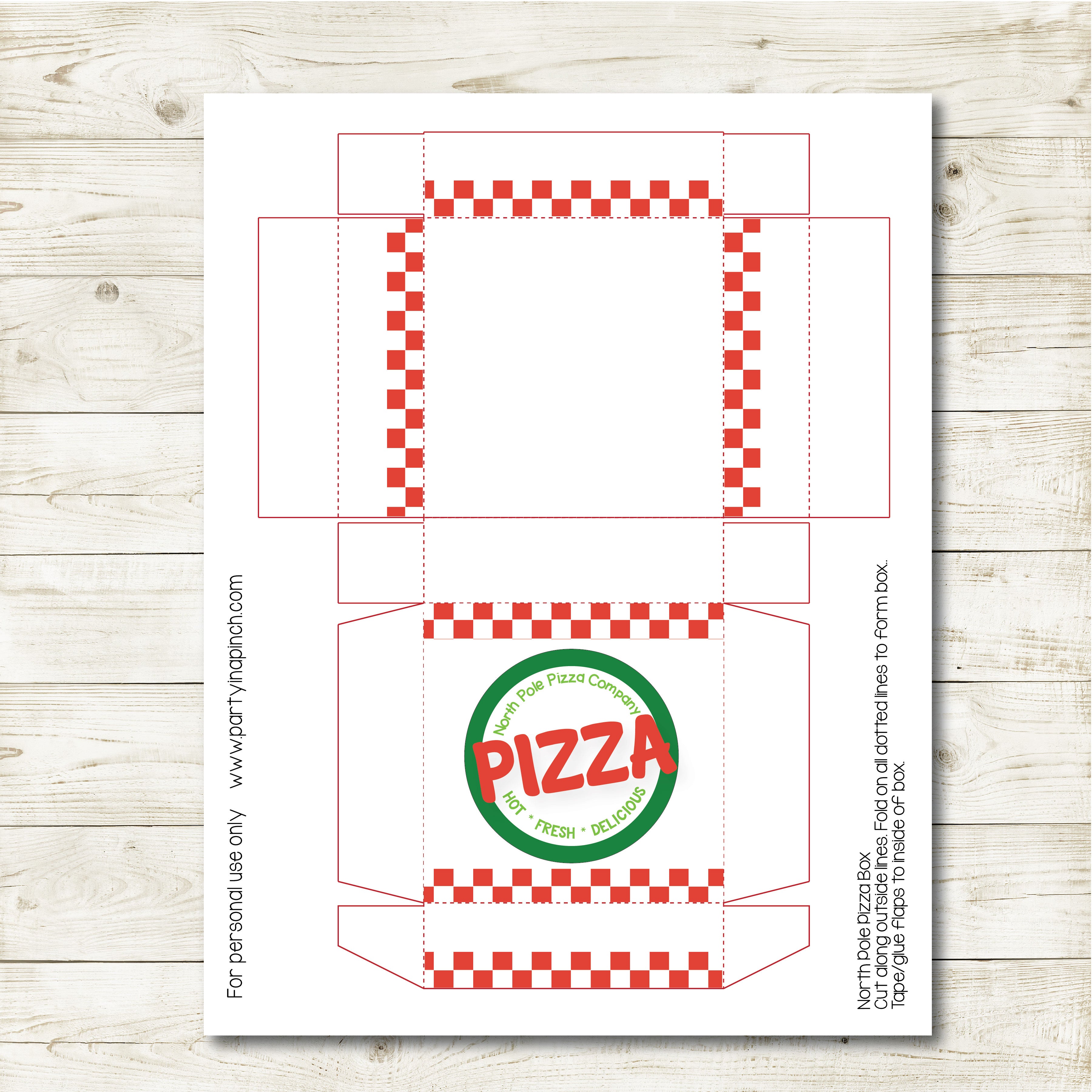 Pizza Box Printing Template