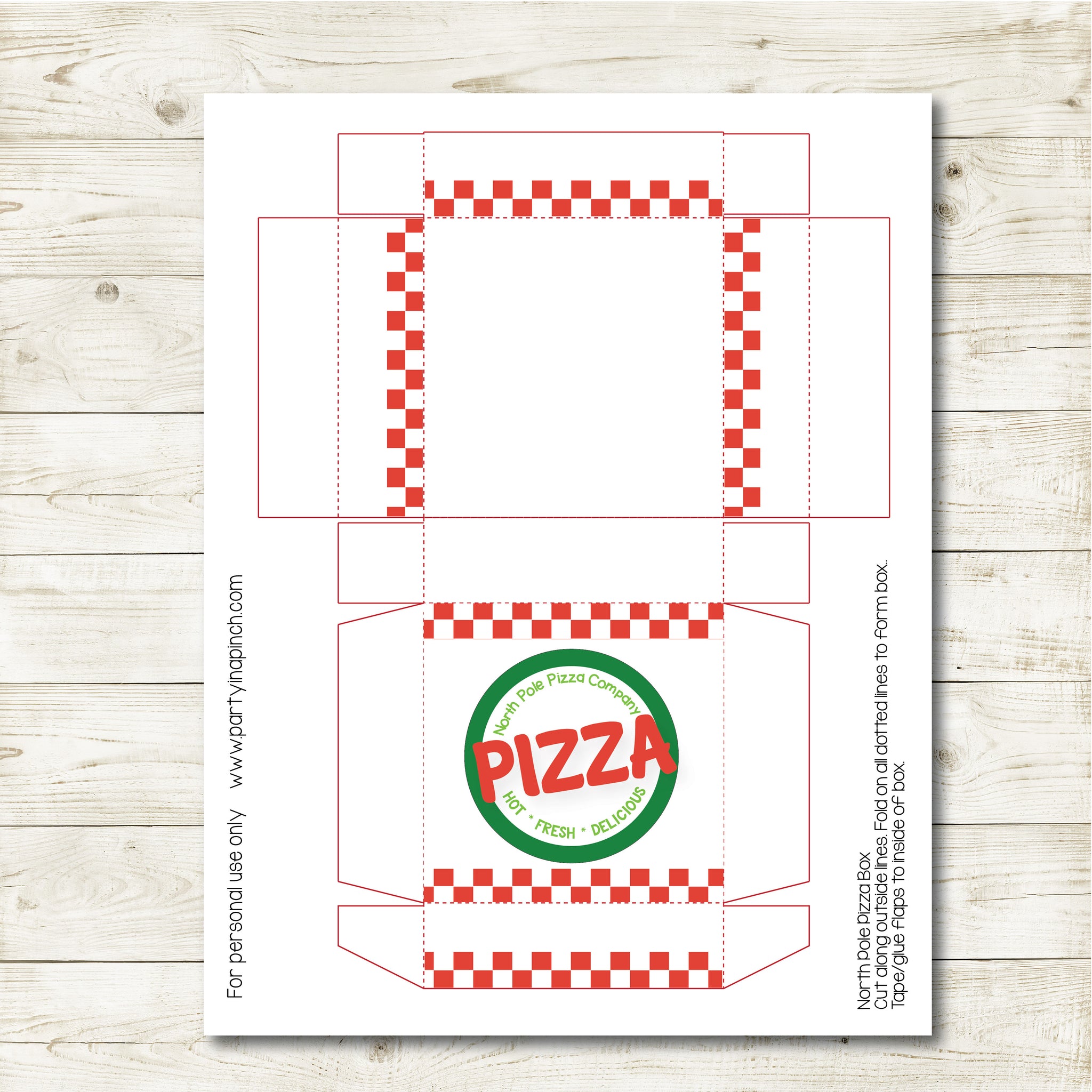 elfkit2pizza christmas elf pizza box, elf printable, instant download