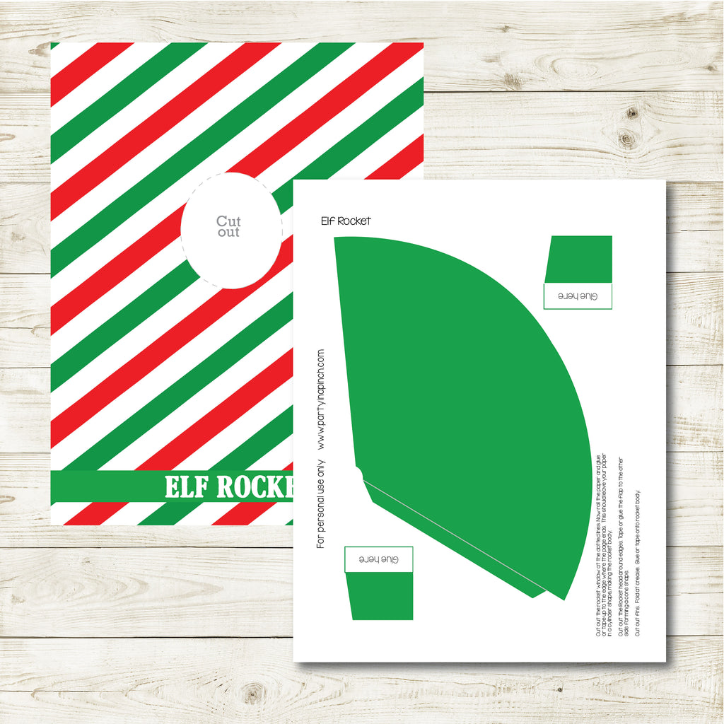 Christmas Elf Rocket, Elf Printable, Instant Download