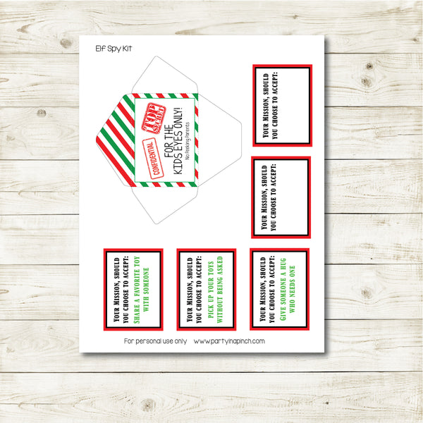 Christmas Elf Spy Kit, Elf Printable, Instant Download – Partyinapinch