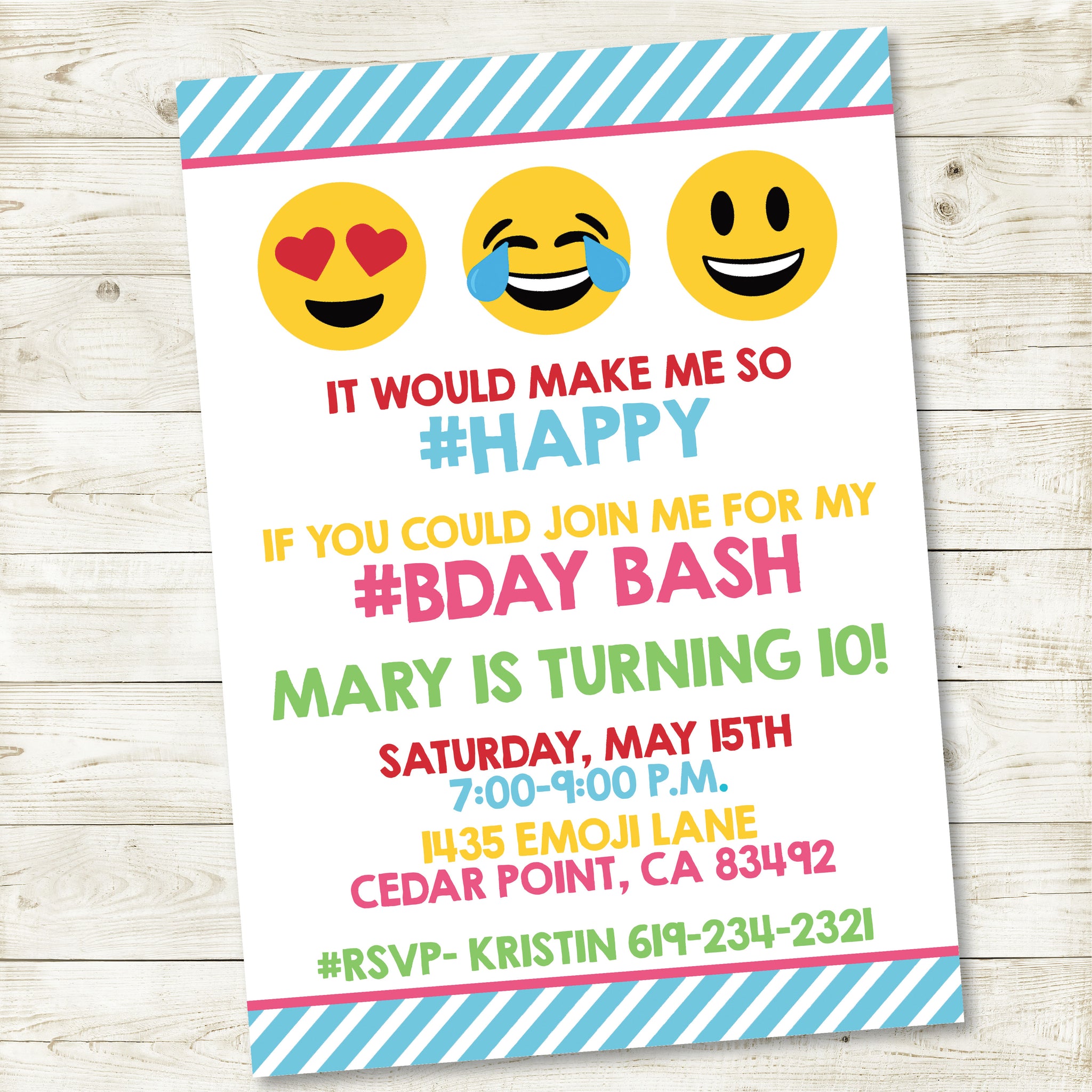 EMOJI PARTY CUSTOM INVITATION| EMOJI PARTY, image size:2048x2048