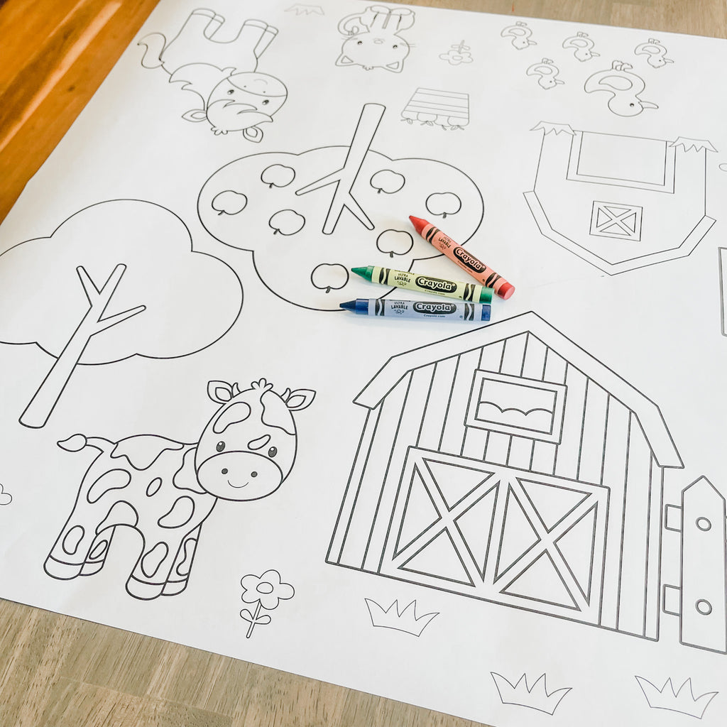 Farm Coloring Table Runner