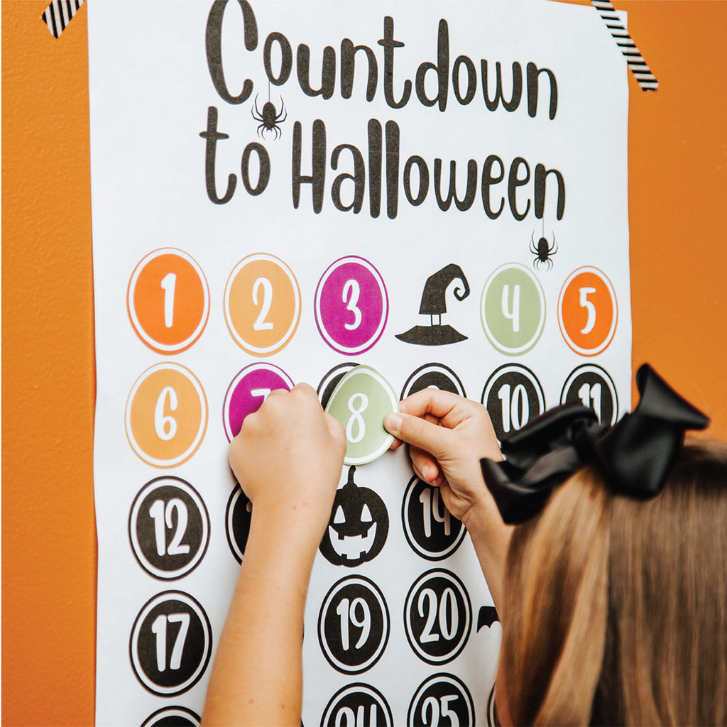 Halloween Countdown Poster and Stickers