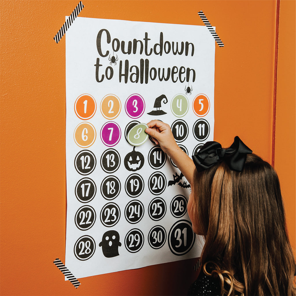 Halloween Countdown Poster and Stickers