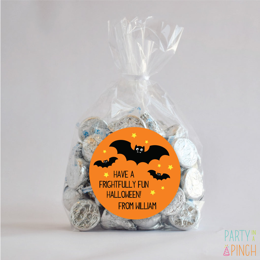 Frightfully Fun Bat Halloween Favor Sticker Set