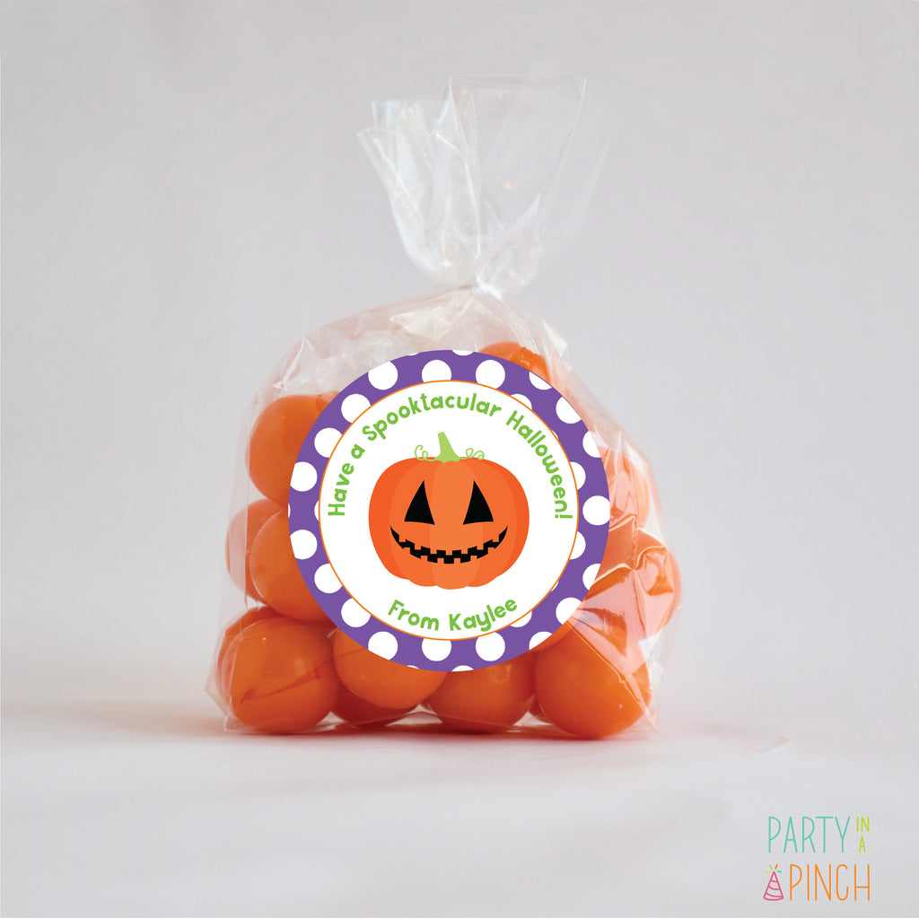 Pumpkin Face Halloween Favor Sticker Set