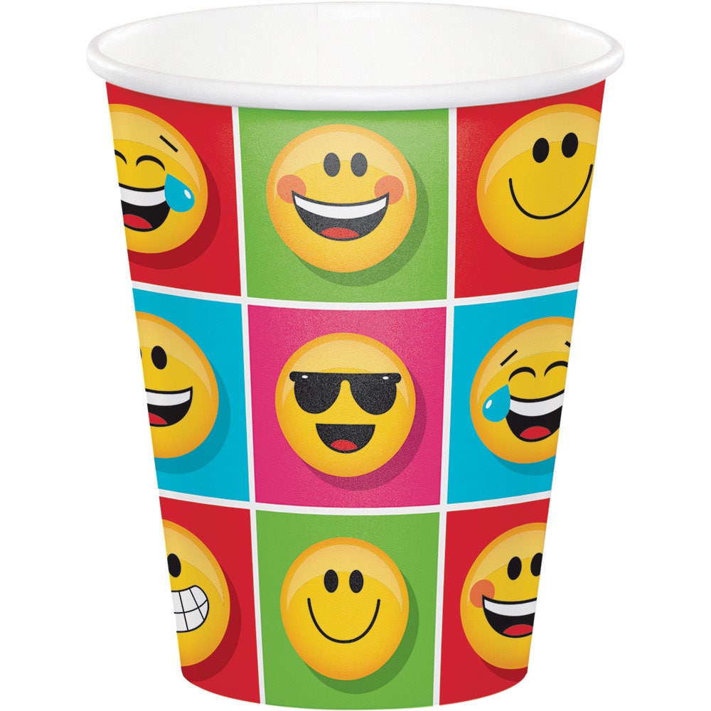 Emoji Party 9 oz Cups , Emoji Cups, Emoji theme party, Emoji Supplies, Emoji party, Party Supplies,