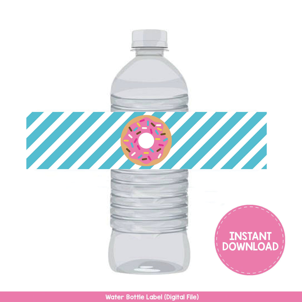 Donut Party Water Bottle Labels , Birthday Donut Party , Donut Party, Personalized, Printable, Digital, Donut Party Supplies