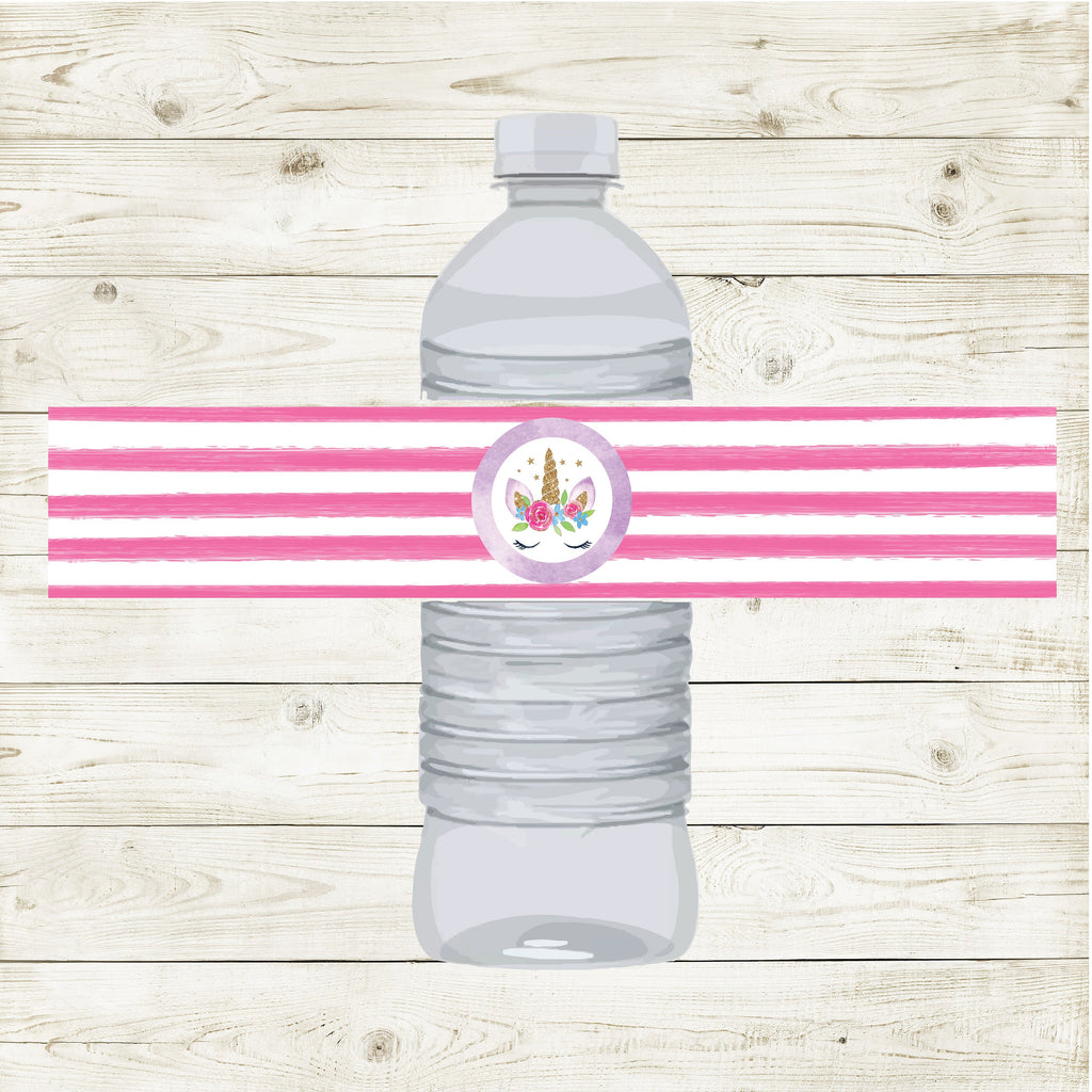 Unicorn Water Bottle Labels , Unicorn Happy Birthday Party, Unicorn Party, Instant Download,Printable, Digital