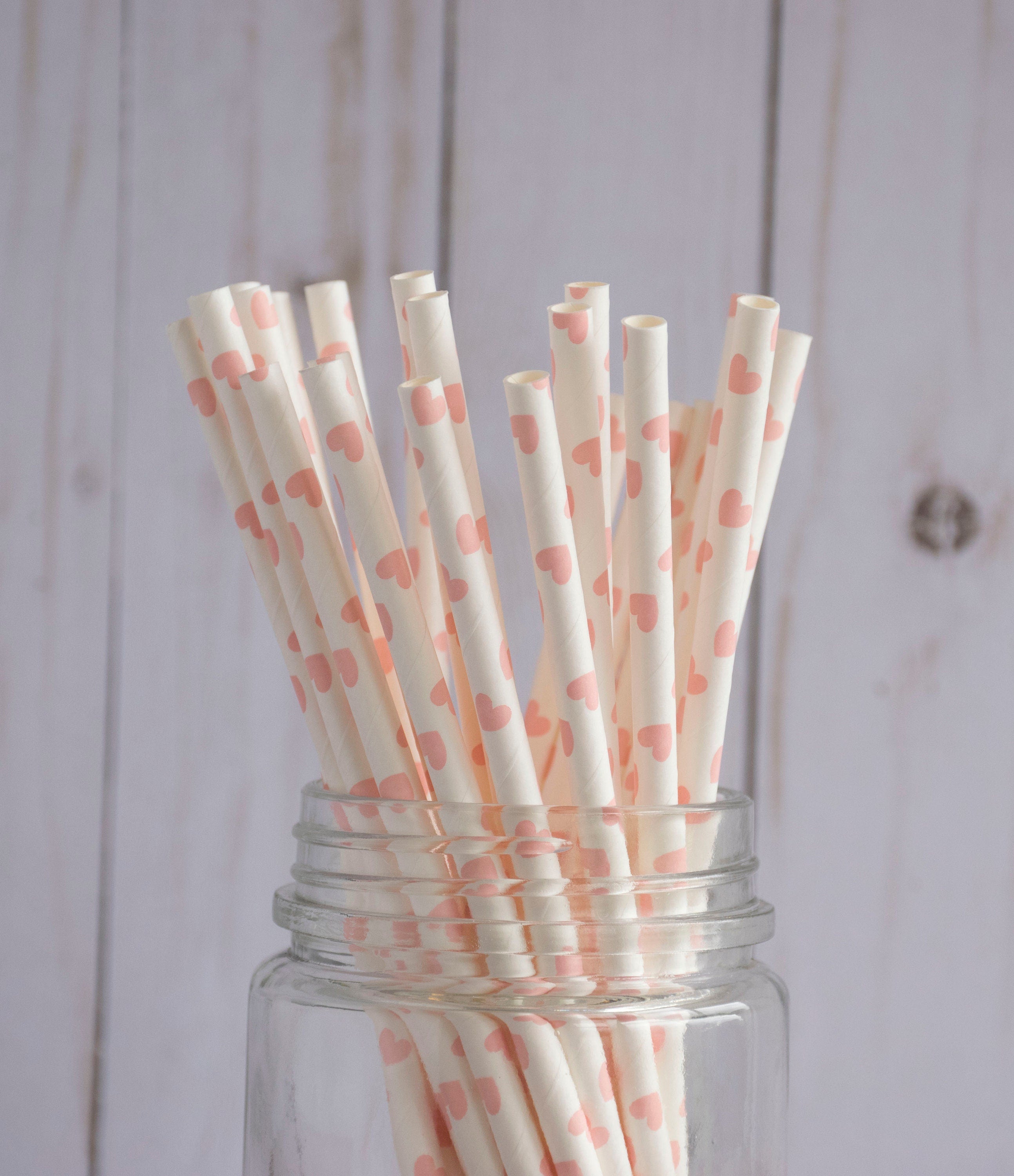 White Pink Heart Straws, 25 Pack, Valentine Party, Pink Straws, Party  Supplies, Tableware, Birthday Party, Table Decor, Paper Straws