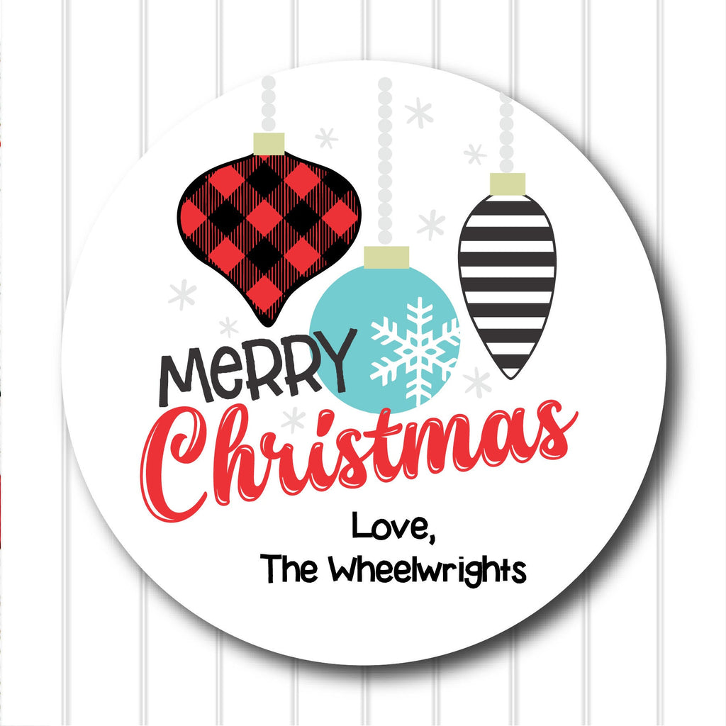 Personalized Merry Christmas  Favor Stickers, Christmas Stickers, Digital File, Christmas Favor Stickers. 2.5"