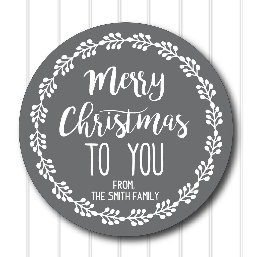 Personalized Merry Christmas To You Favor Stickers, Christmas Stickers, Digital File, Christmas Favor Stickers. 2.5"