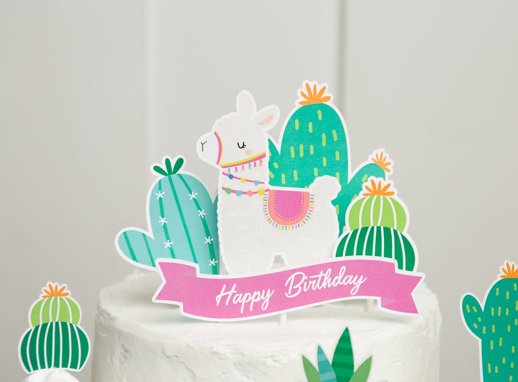 Llama Cake Topper, Cactus Theme, Cactus Party, Printable, Fiesta Party, Llama Party, Cake Toppers, Llama Topper