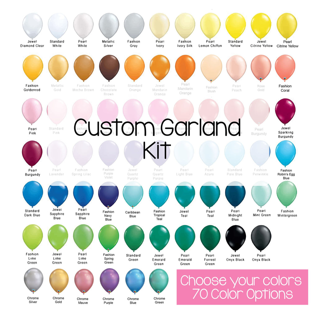 Custom Balloon Garland Kit, Design Your Own DIY Balloon Garland, Balloon Arch, Balloon Decor, 6ft, 8ft, 10ft ,12ft, Balloon Garland