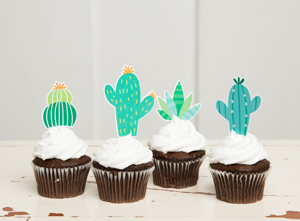 Cactus Cupcake Toppers, Cactus Theme, Cactus Party, Printable, Fiesta Party, Llama Party, Cupcake Toppers