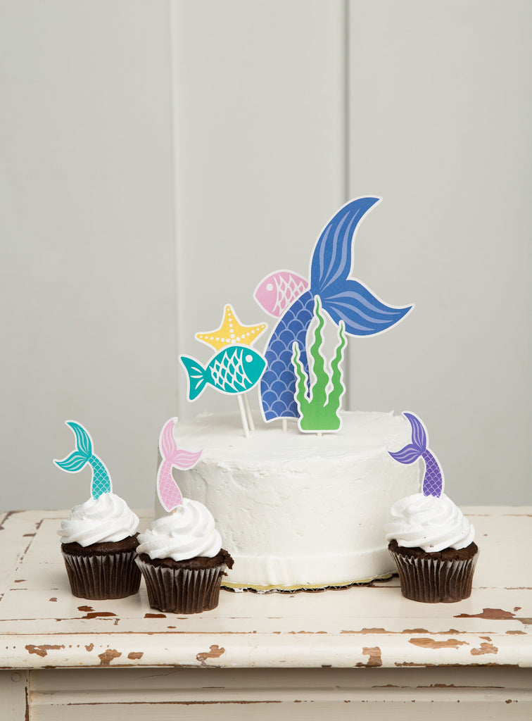 Mermaid Cake Topper, Mermaid Theme, Mermaid Party, Printable, Mermaid Party, Cake Toppers, Mermaid Topper