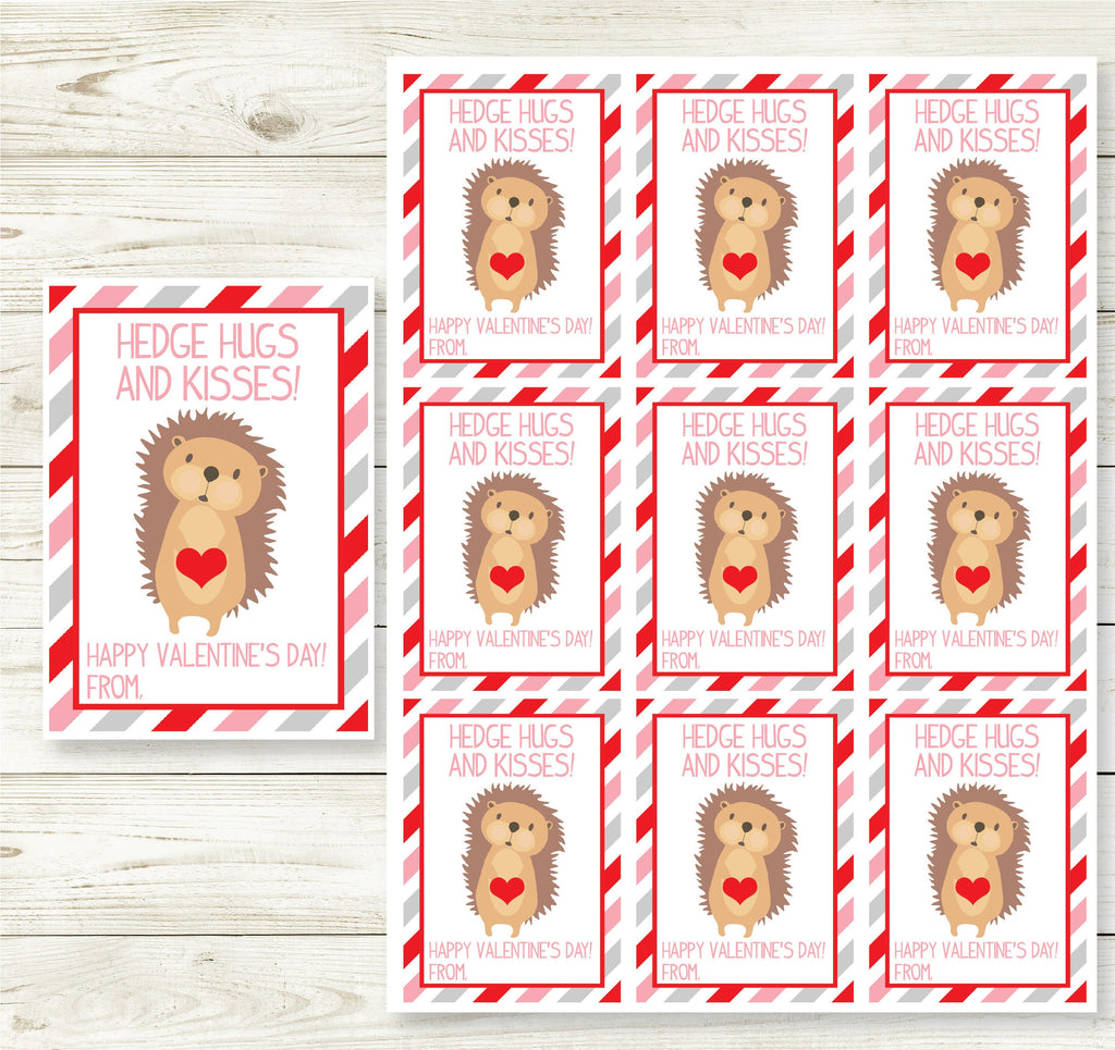 Hedge Hug Valentine's Day Cards, Valentine's Day Cards, Printable,Instant Download, Digital,  Sloth Valentine