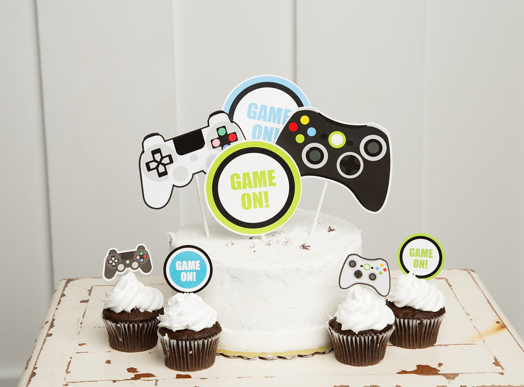 Video Game Cupcake Toppers, Video Game Theme, Game Party, Printable, Video game Party, Cupcake Toppers,  Video game Controller Topper