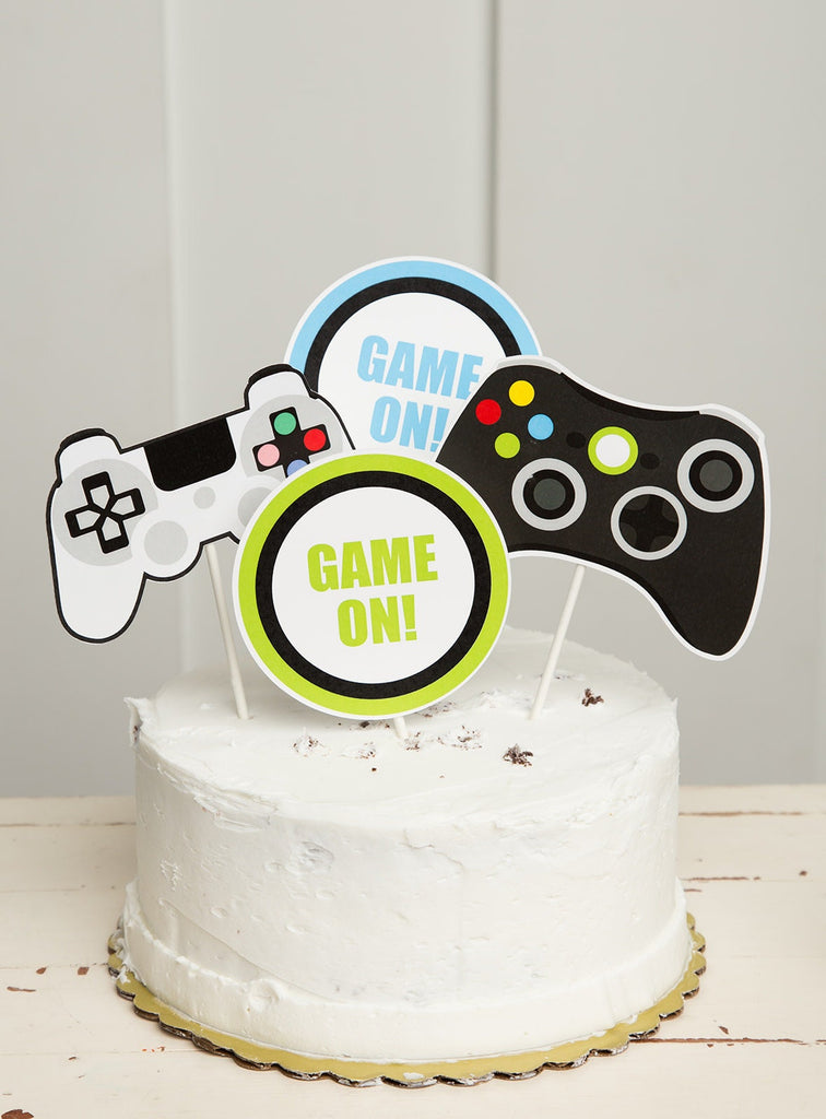 Video Game Cake Toppers, Video Game Theme, Game Party, Printable, Video game Party, Cupcake Toppers,  Video game Controller Topper