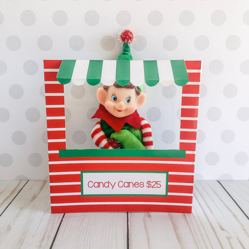 Christmas Elf Candy Cane Booth Kit, Elf Prop, Instant Download, Christmas Elf Costume, Christmas Elf Kit, Holiday Elf Kit, Elf Accessories