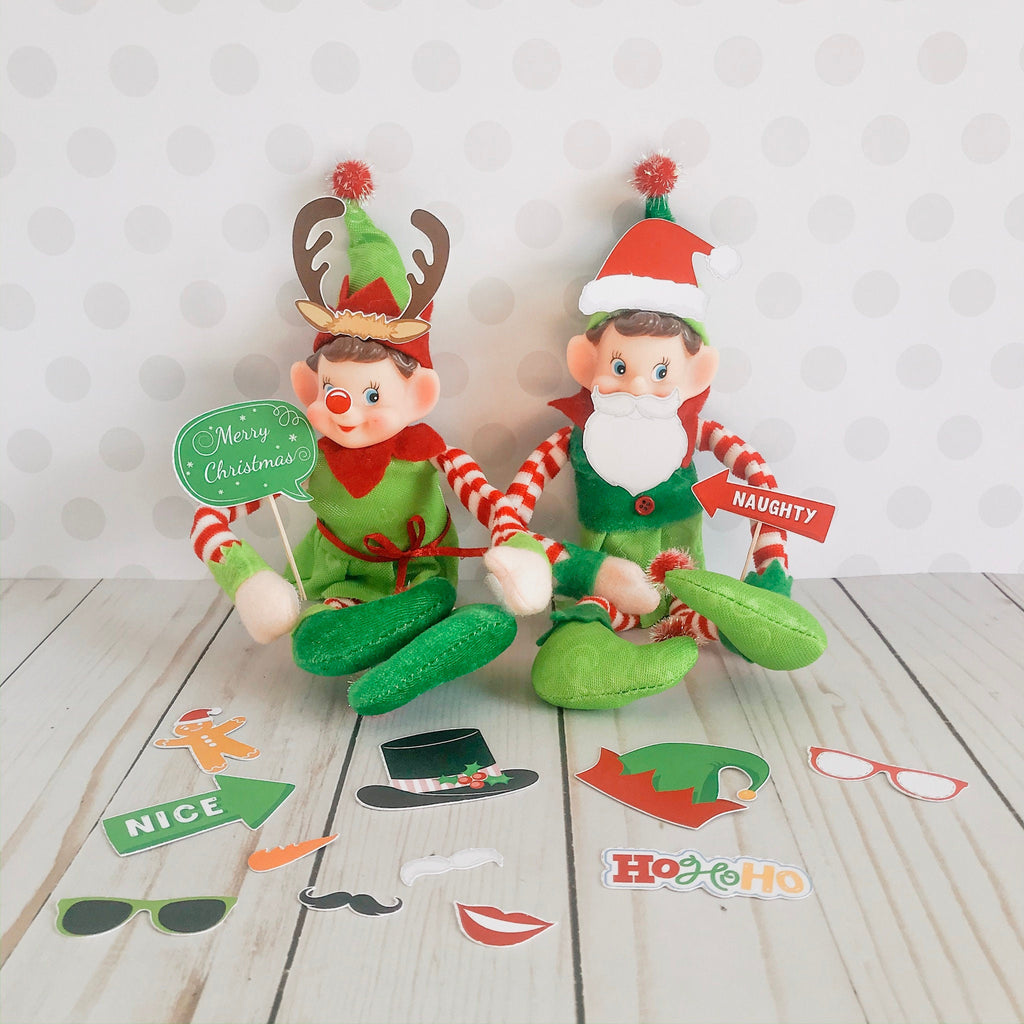Christmas Elf Photo Booth Props Kit, Elf Prop, Instant Download, Christmas Elf Costume, Christmas Elf Kit, Holiday Elf Kit, Elf Accessories