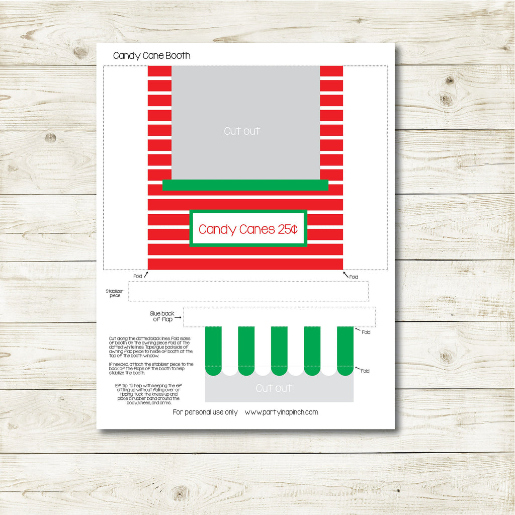 Christmas Elf Candy Cane Booth Kit, Elf Prop, Instant Download, Christmas Elf Costume, Christmas Elf Kit, Holiday Elf Kit, Elf Accessories