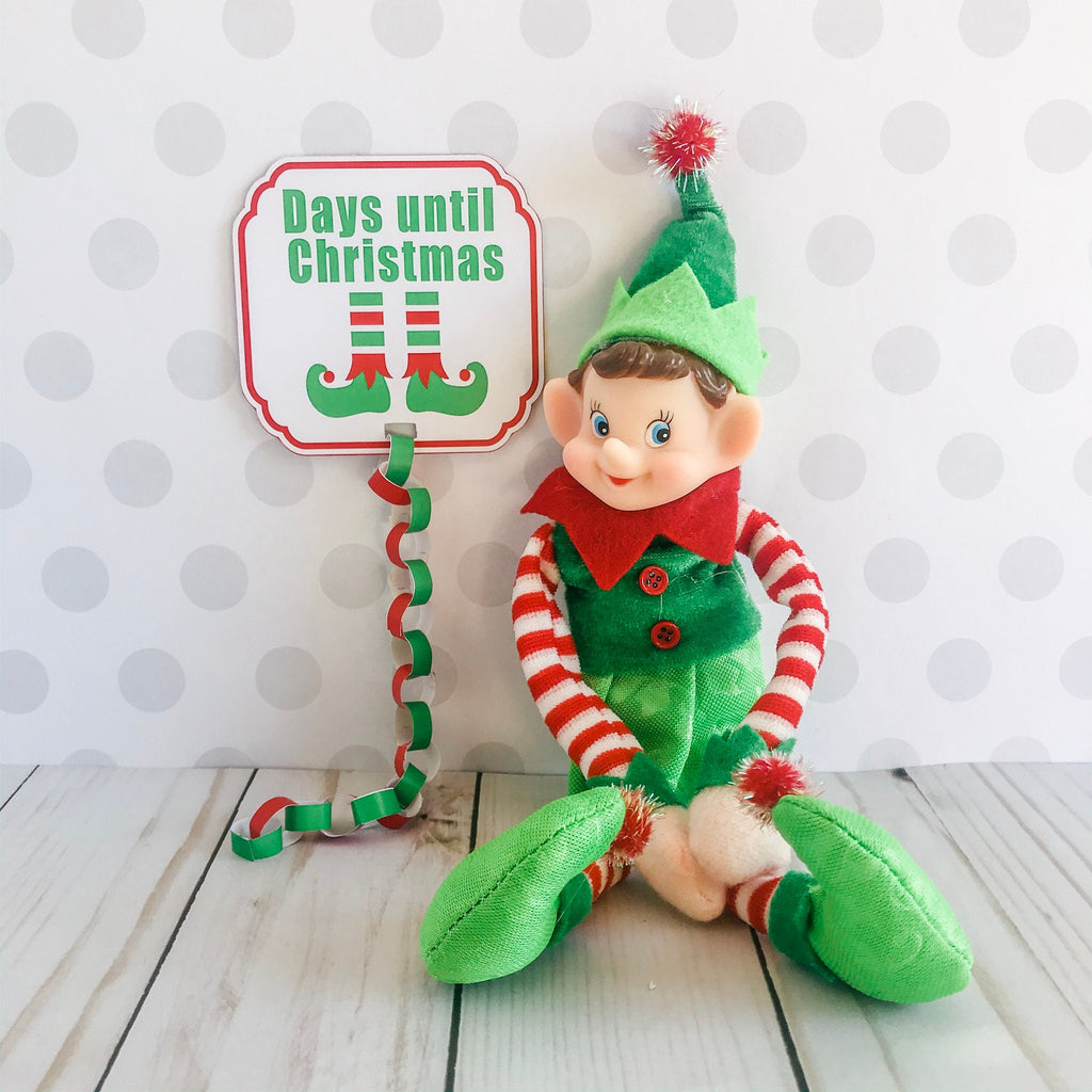 Christmas Elf Mini Countdown Kit, Elf Prop, Instant Download, Christmas Elf Costume, Christmas Elf Kit, Holiday Elf Kit, Elf Accessories