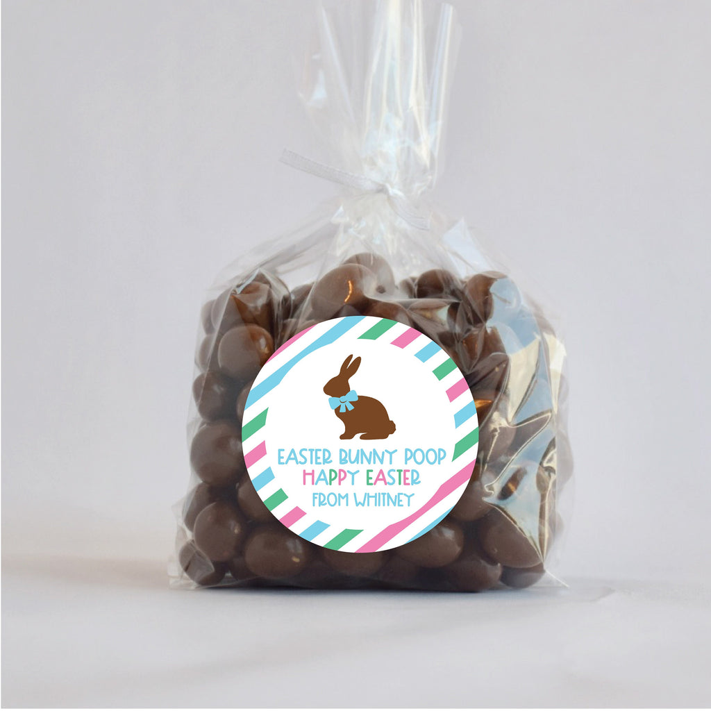 Personalized Easter Bunny Poop Blue Favor Stickers, Easter Stickers, Easter Favor Stickers 2.5", Easter Favor Stickers and Treat Bags