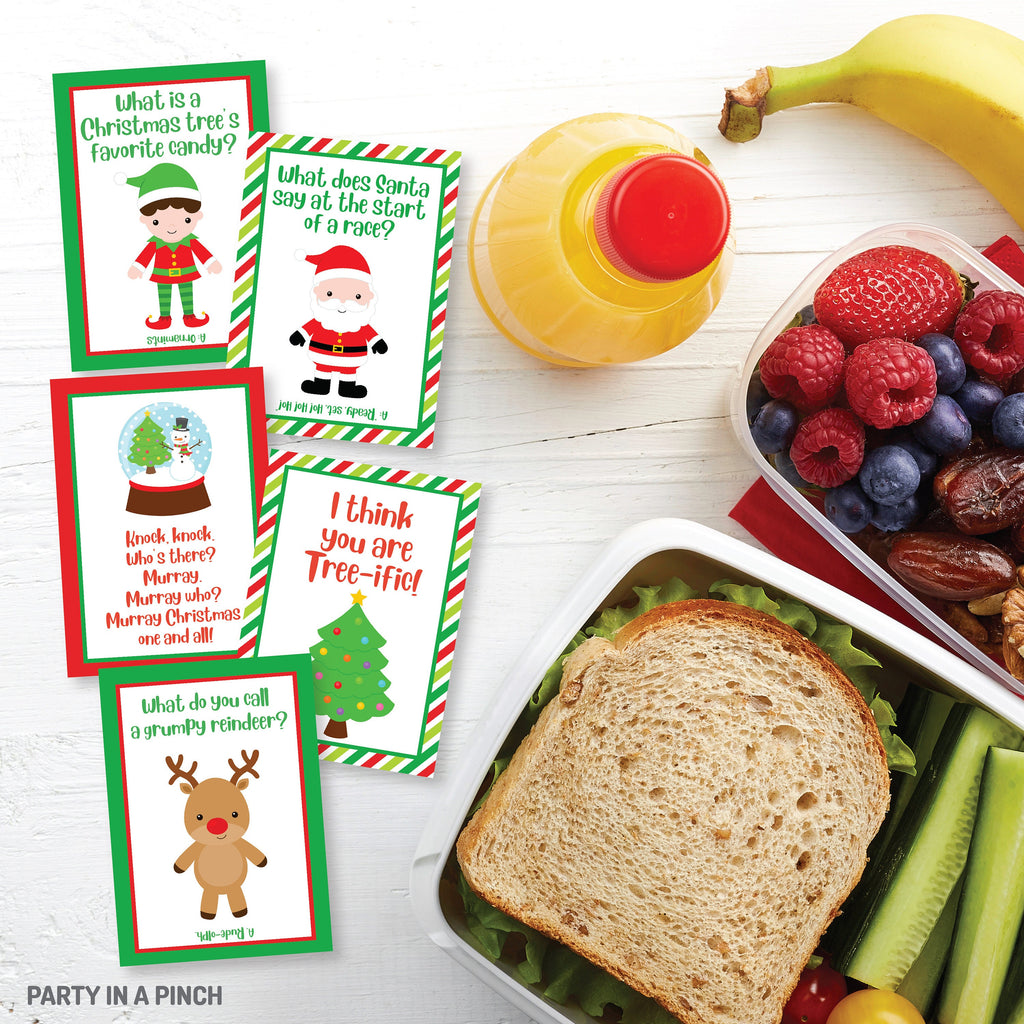 Lunchbox Notes, Lunchbox Jokes, Christmas Lunchbox Notes, Christmas Lunch Cards, School Lunch Notes, Printable, Instant Download, Christmas