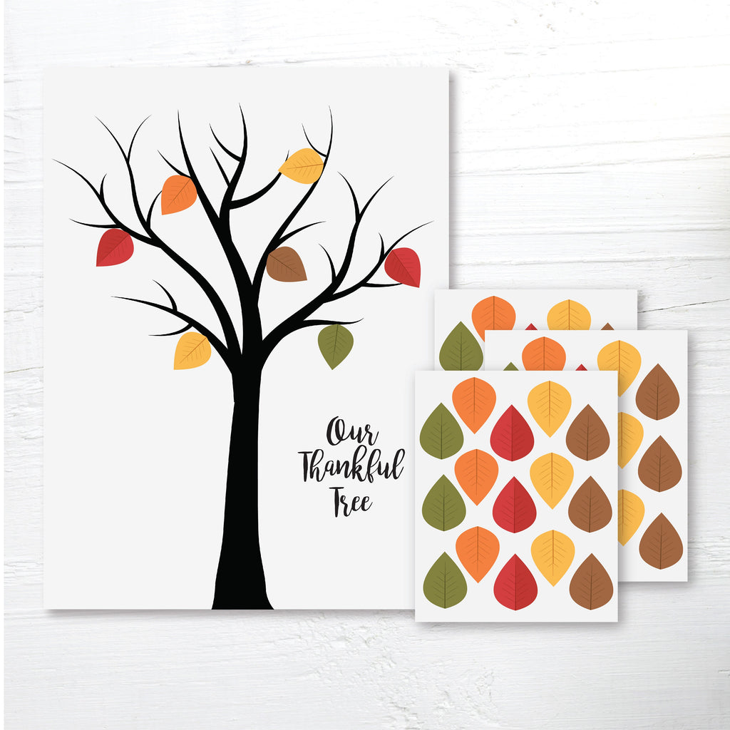 Thankful Tree Poster and Stickers, Thanksgiving Poster, Thankful Poster, Thanksgiving Print, Thankful Tree, Gratitude Tree, Thankful Print