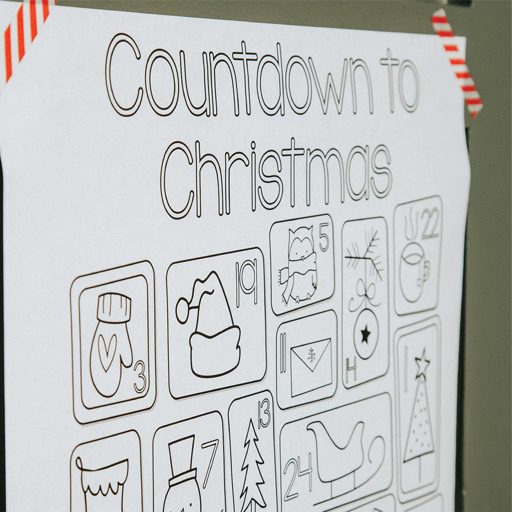 PRINTABLE Christmas Countdown Poster, Christmas Countdown, Christmas Poster, Christmas Print, Christmas Advent, Instant Download, Printable