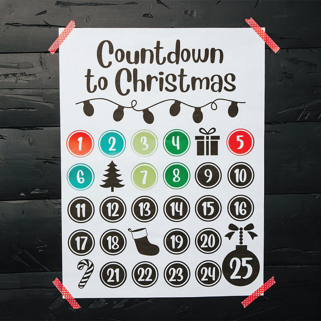 Christmas Countdown Poster and Stickers, Christmas Countdown, Christmas Poster, Christmas Print, Christmas Party