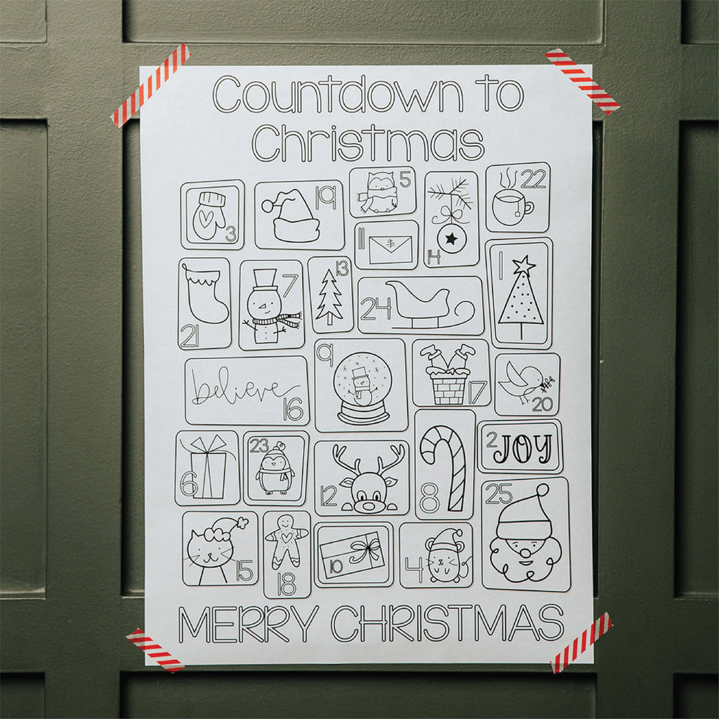 PRINTABLE Christmas Countdown Poster, Christmas Countdown, Christmas Poster, Christmas Print, Christmas Advent, Instant Download, Printable