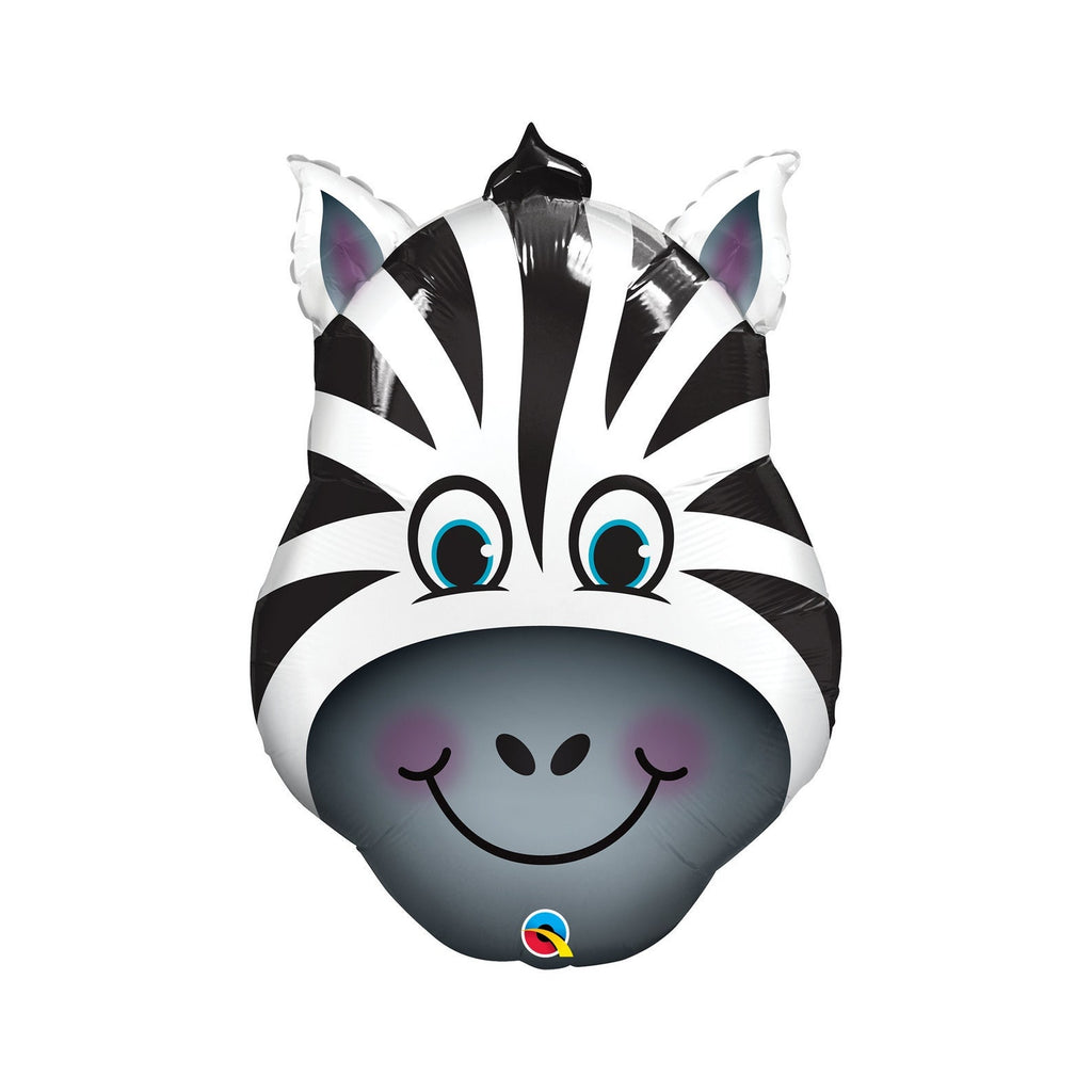 Giant Zebra Balloon, 32", Zebra Face, Birthday Party, Jungle Party, Zoo Birthday Party, Party Animal Birthday, Jungle Birthday, Zebra