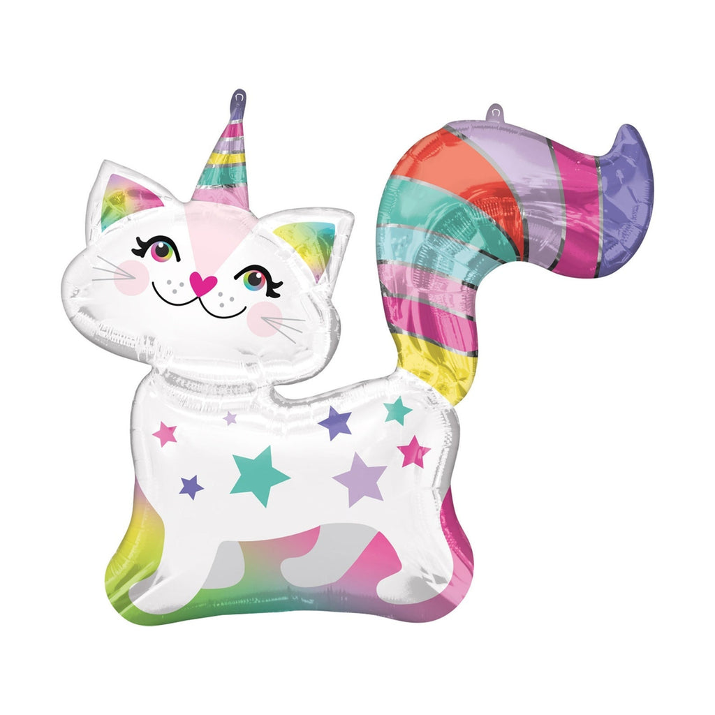 Caticorn Cat Unicorn Balloon, 31", Rainbow Cat Balloon, Cat Unicorn Birthday, Cat Unicorn Party, Caticorn Birthday, Cat Theme, Kitten