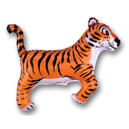 Tiger Balloon, 41", Tiger Orange and Black, Birthday Party, Jungle Party, Safari Party, Zoo Party, Party Animal Birthday, Circus Party