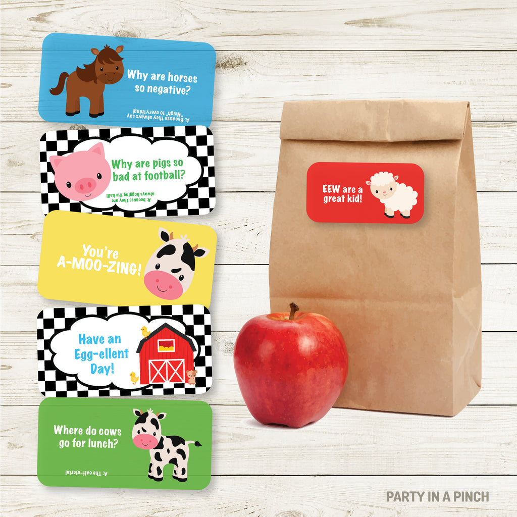Farm Lunchbox Stickers| Lunch Notes