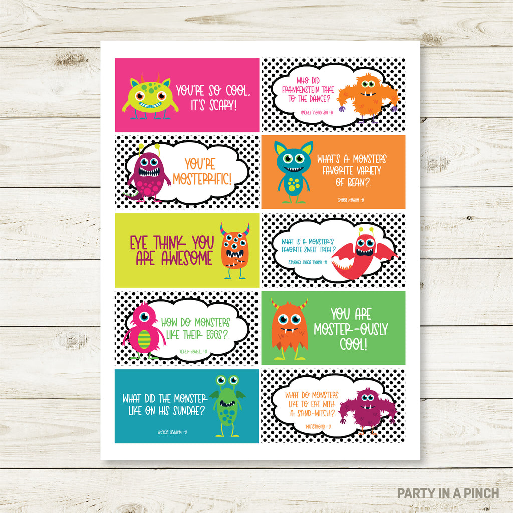 Monster Lunchbox Stickers| Lunch Notes