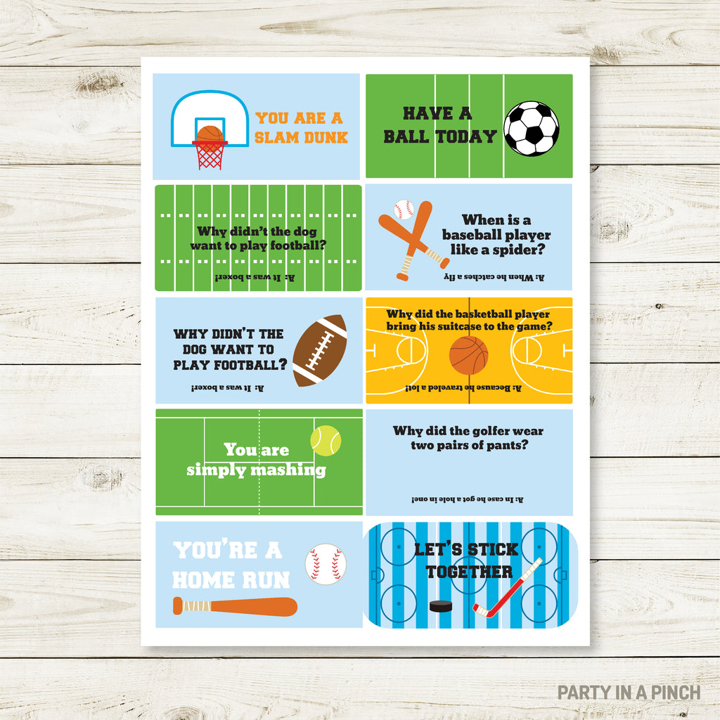 Sport Lunchbox Stickers| Lunch Notes