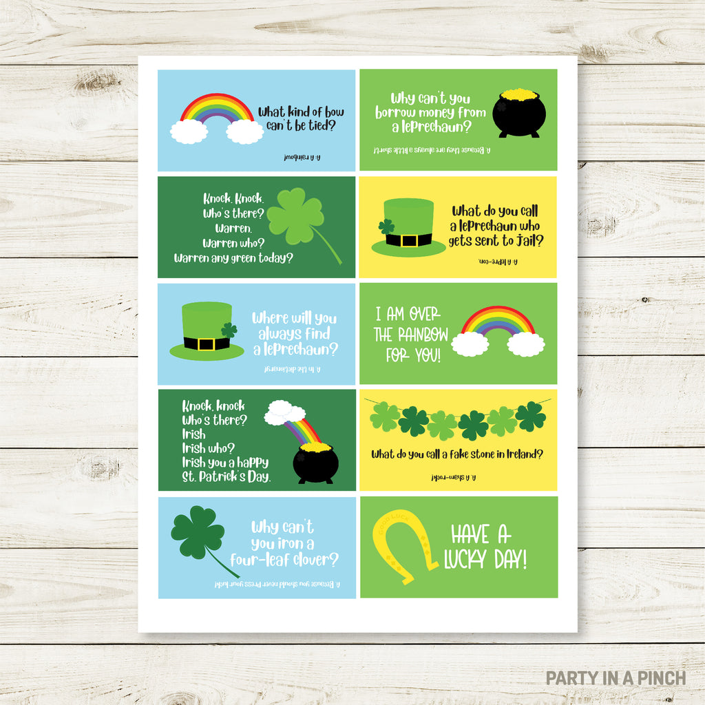 St. Patrick's Day Lunchbox Stickers| Lunch Notes