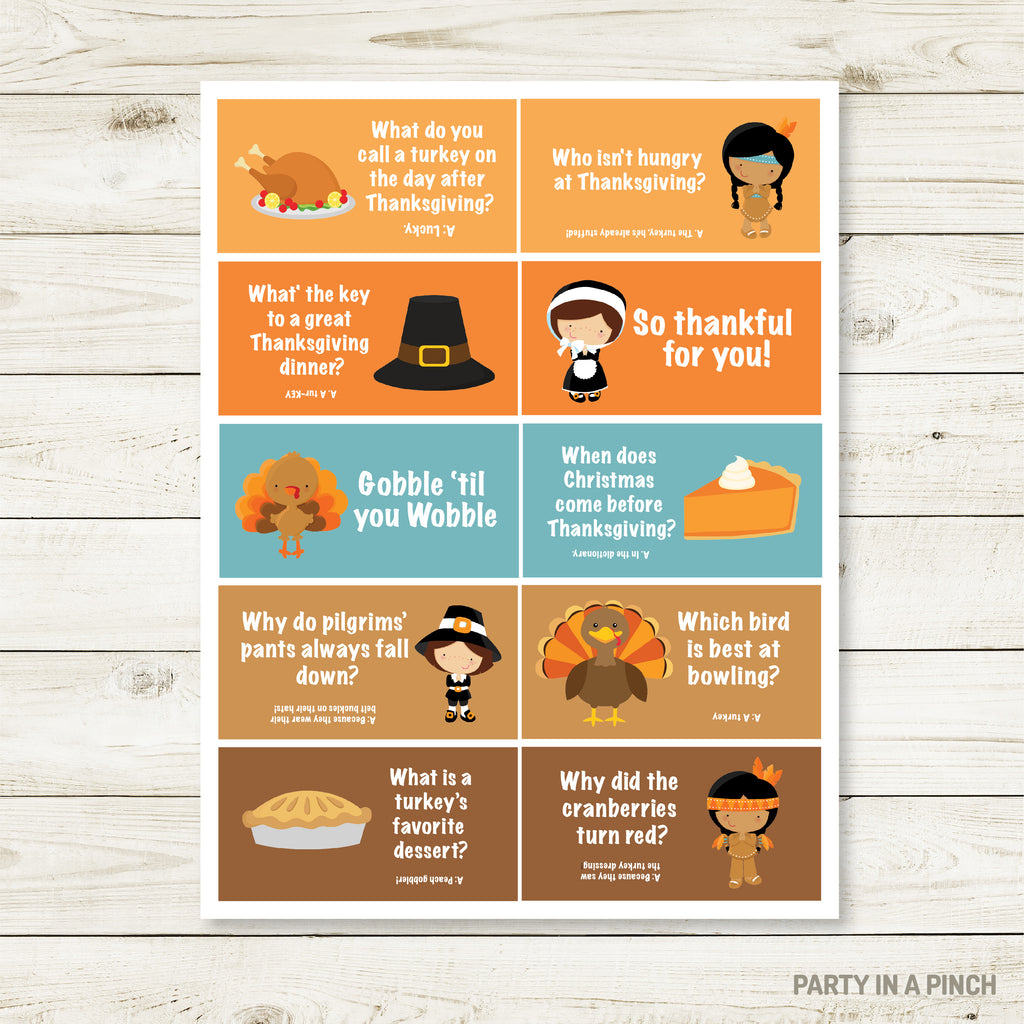 Thanksgiving Lunchbox Stickers| Lunch Notes