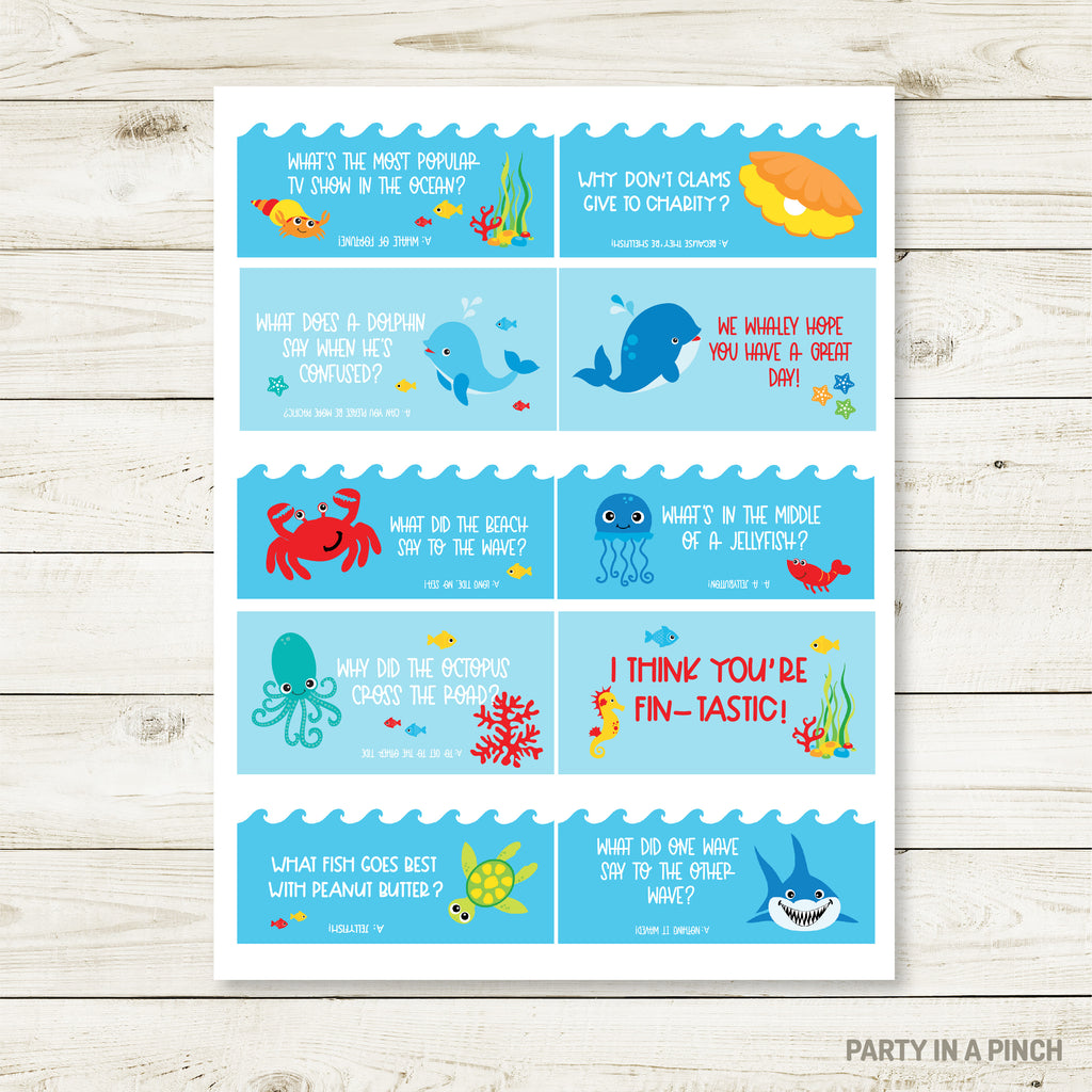 Under The Sea Lunchbox Stickers| Lunch Notes
